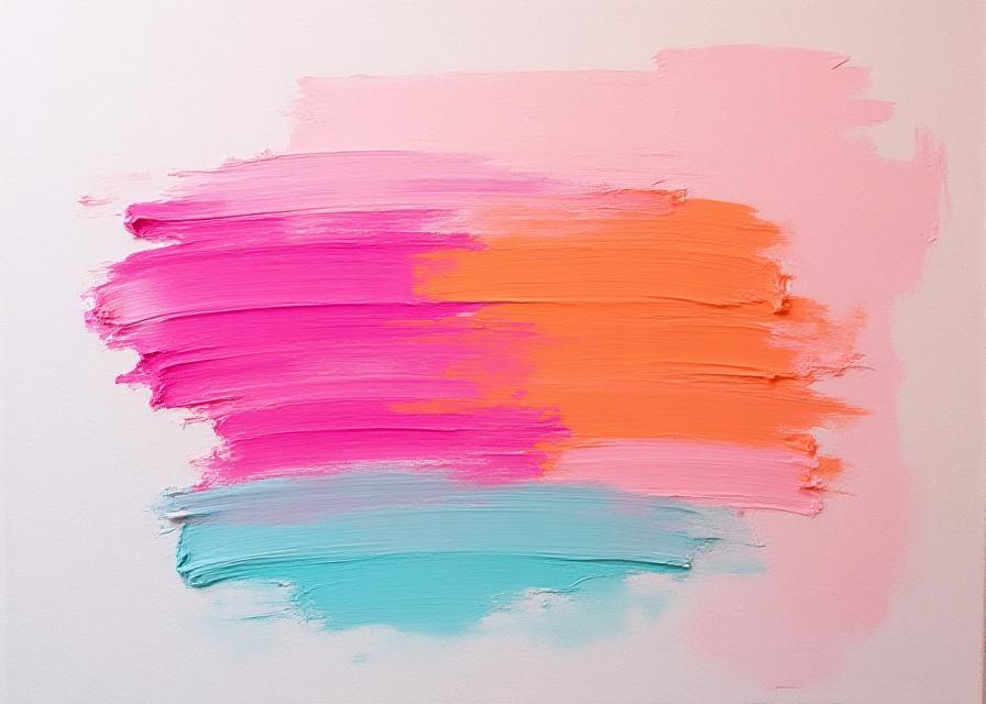 Close up of abstract bright paint strokes