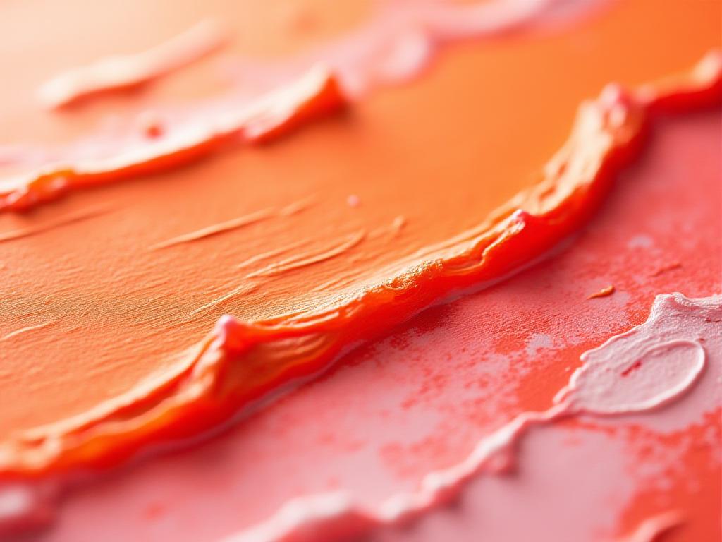 Close up of thick acrylic paint texture and palette knife strokes