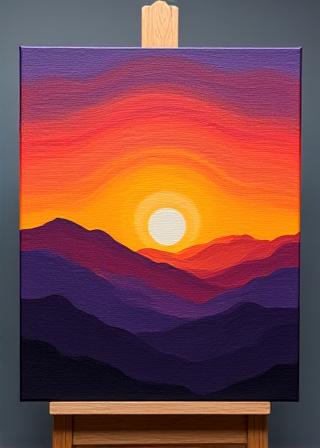 Vibrant acrylic landscape painting