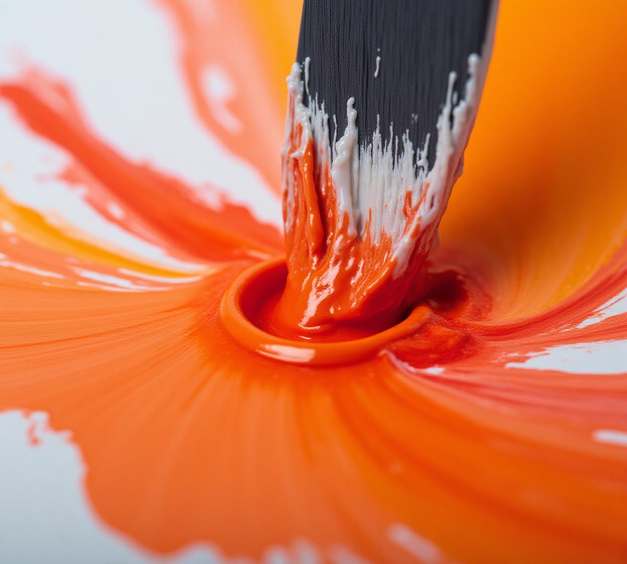 Vibrant acrylic paint being mixed on a palette