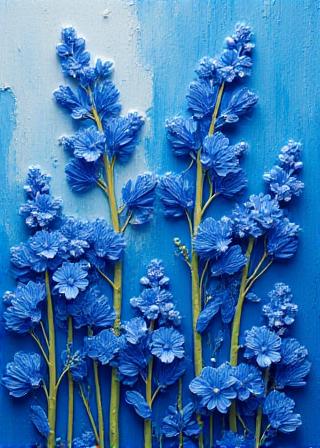 Close up of acrylic floral impasto