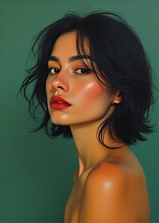 Stylized acrylic portrait painting